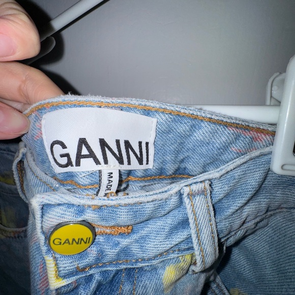 NWOT - Ganni Blue Jeans with Yellow and Pink “Butterflies”✨ - Picture 4 of 8